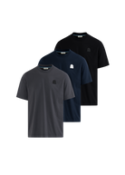 Sandbanks Badge Logo Tri-Colour T-Shirt - Pack of three
