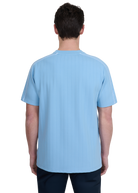 Panel Piped T-Shirt - Dusty Blue