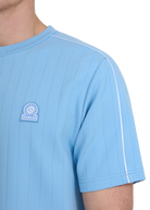Panel Piped T-Shirt - Dusty Blue