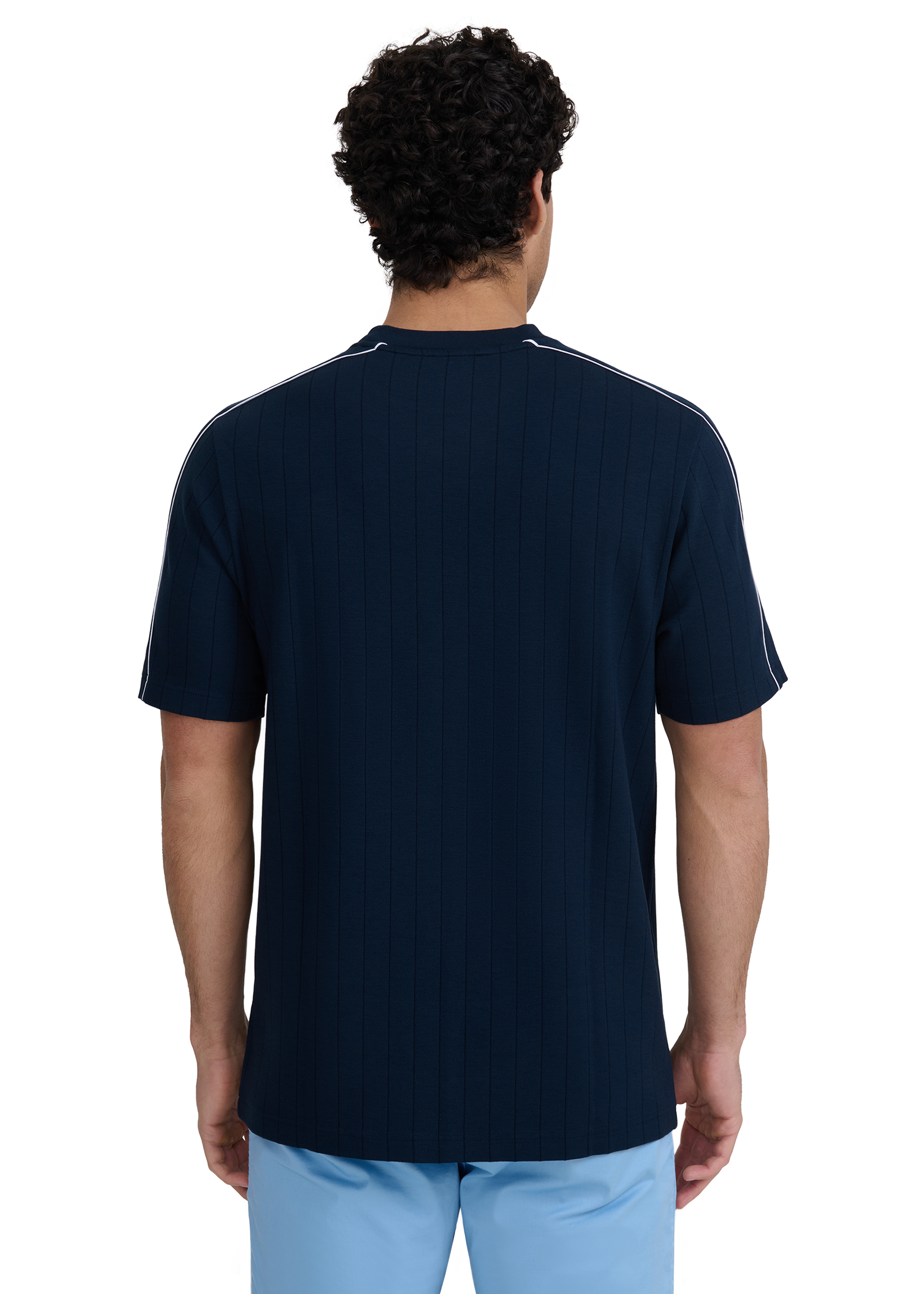 Panel Piped T-Shirt - Navy