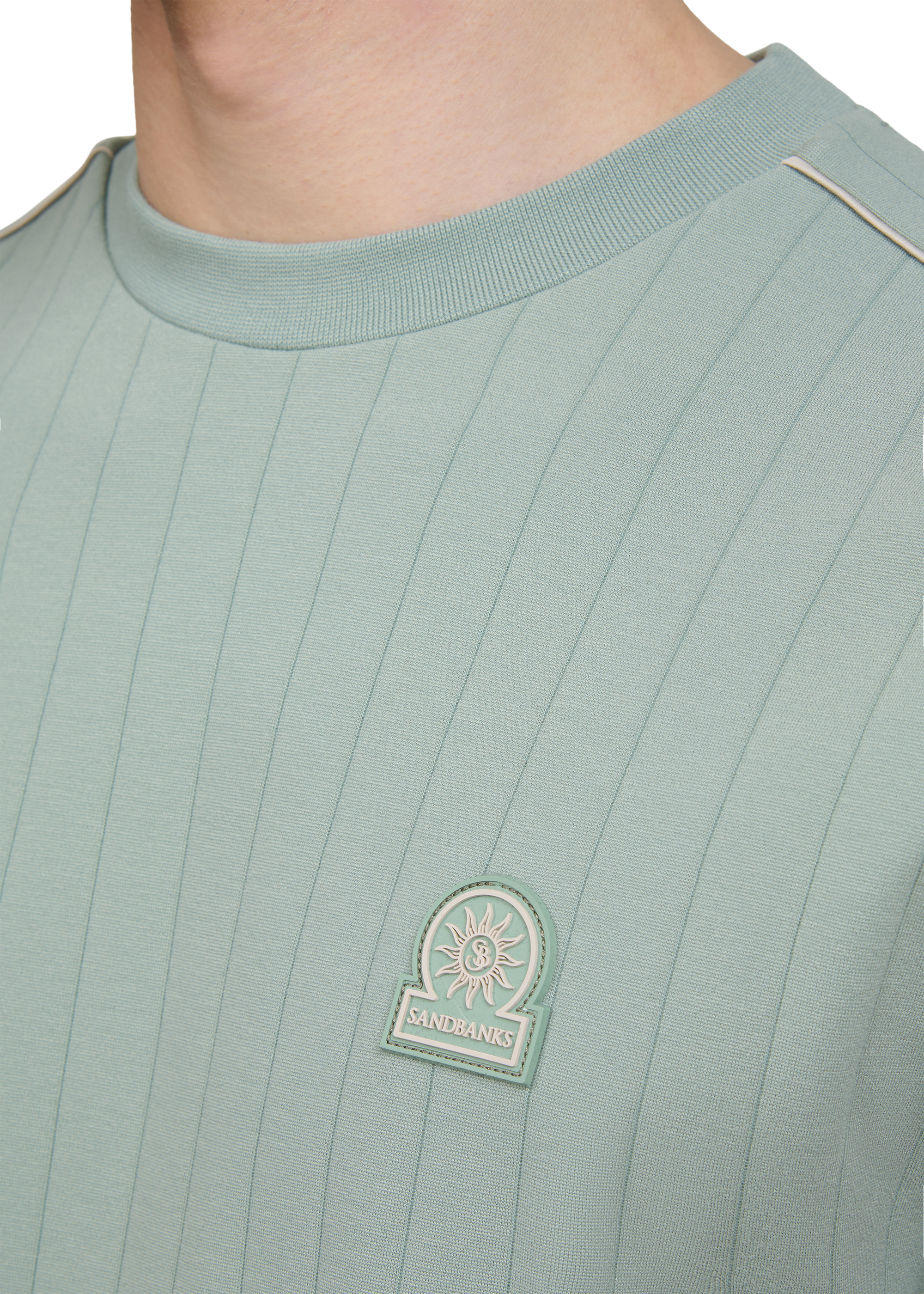 Panel Piped T-Shirt - Sage