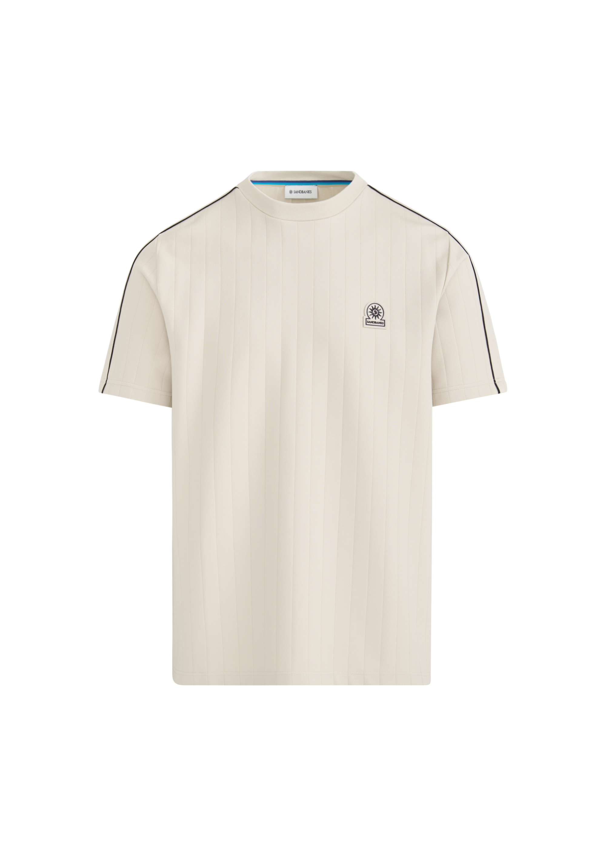 Panel Piped T-Shirt - Stone