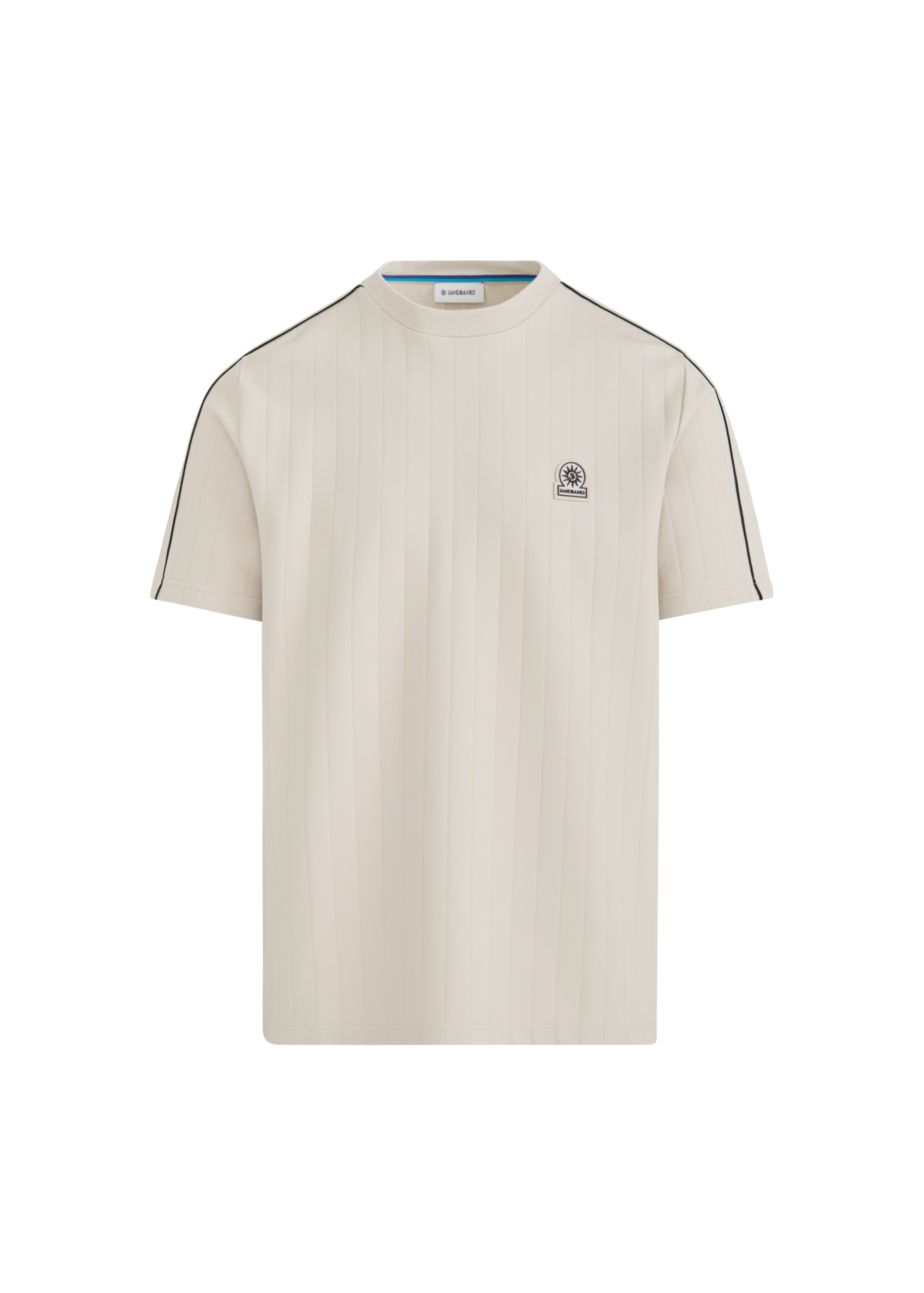 Panel Piped T-Shirt - Stone