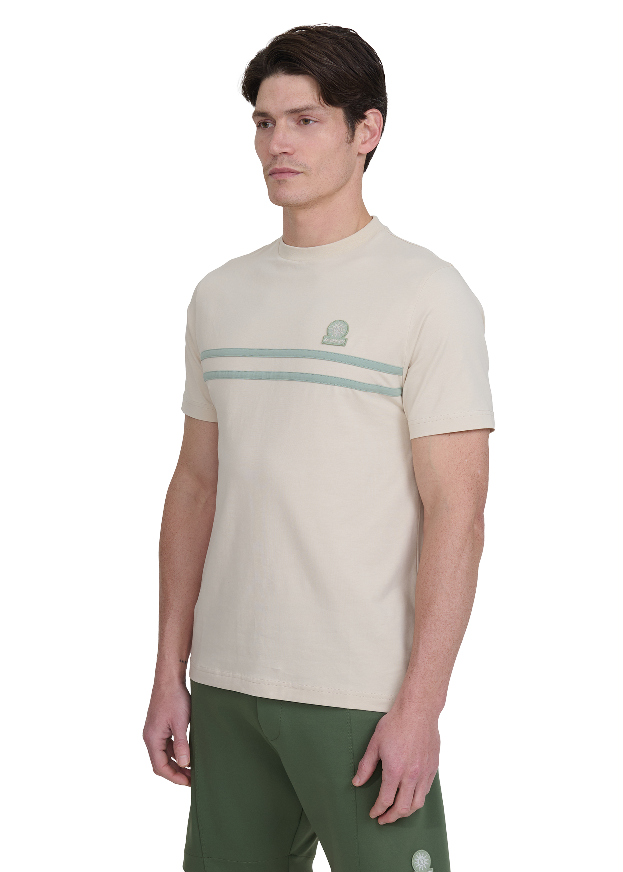 Double Stripe T-Shirt - Stone