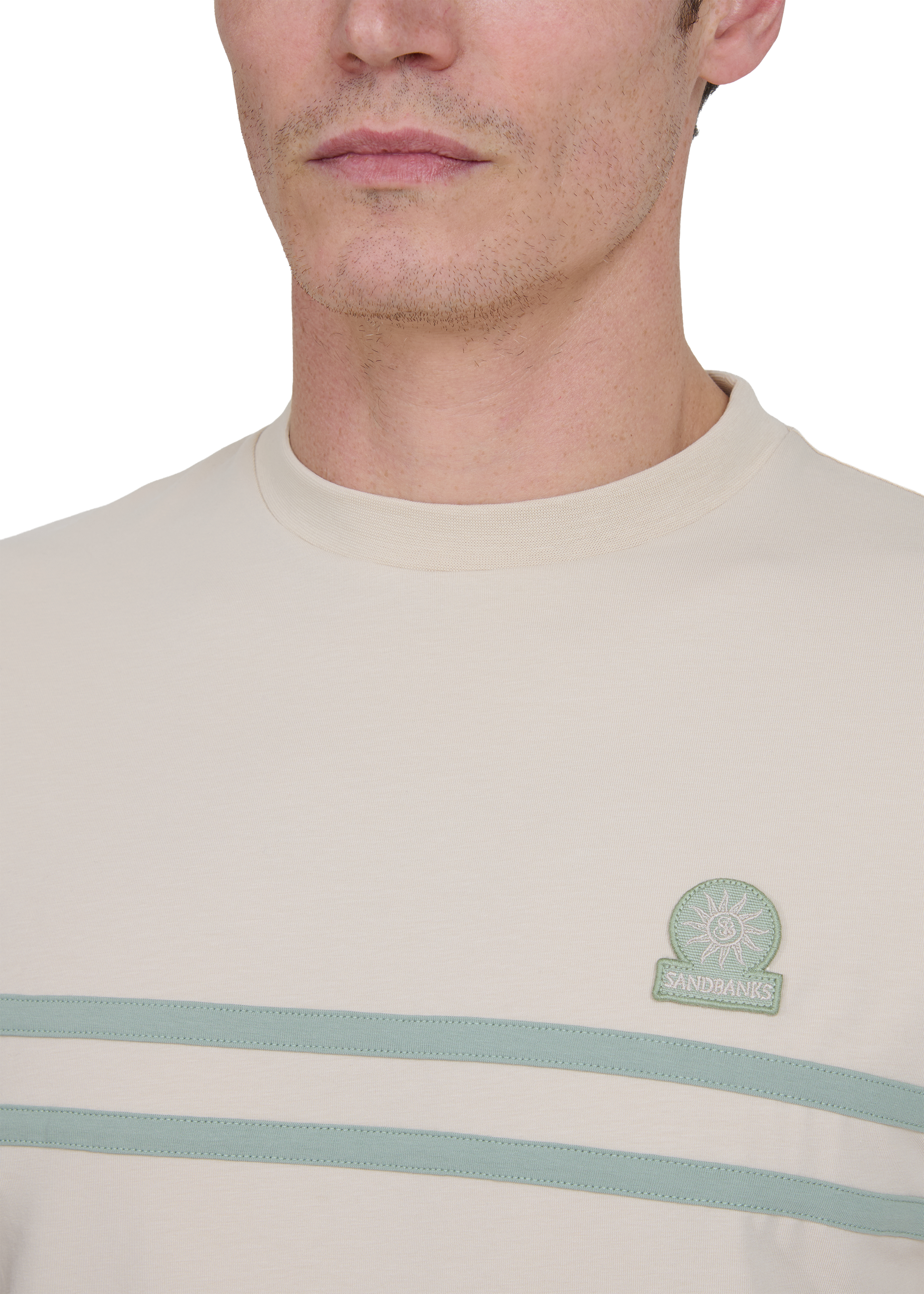 Double Stripe T-Shirt - Stone