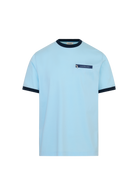 Sandbanks Ringer Zip Pocket T-Shirt - Crystal Blue