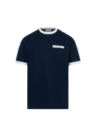 Sandbanks Ringer Zip Pocket T-Shirt - Navy