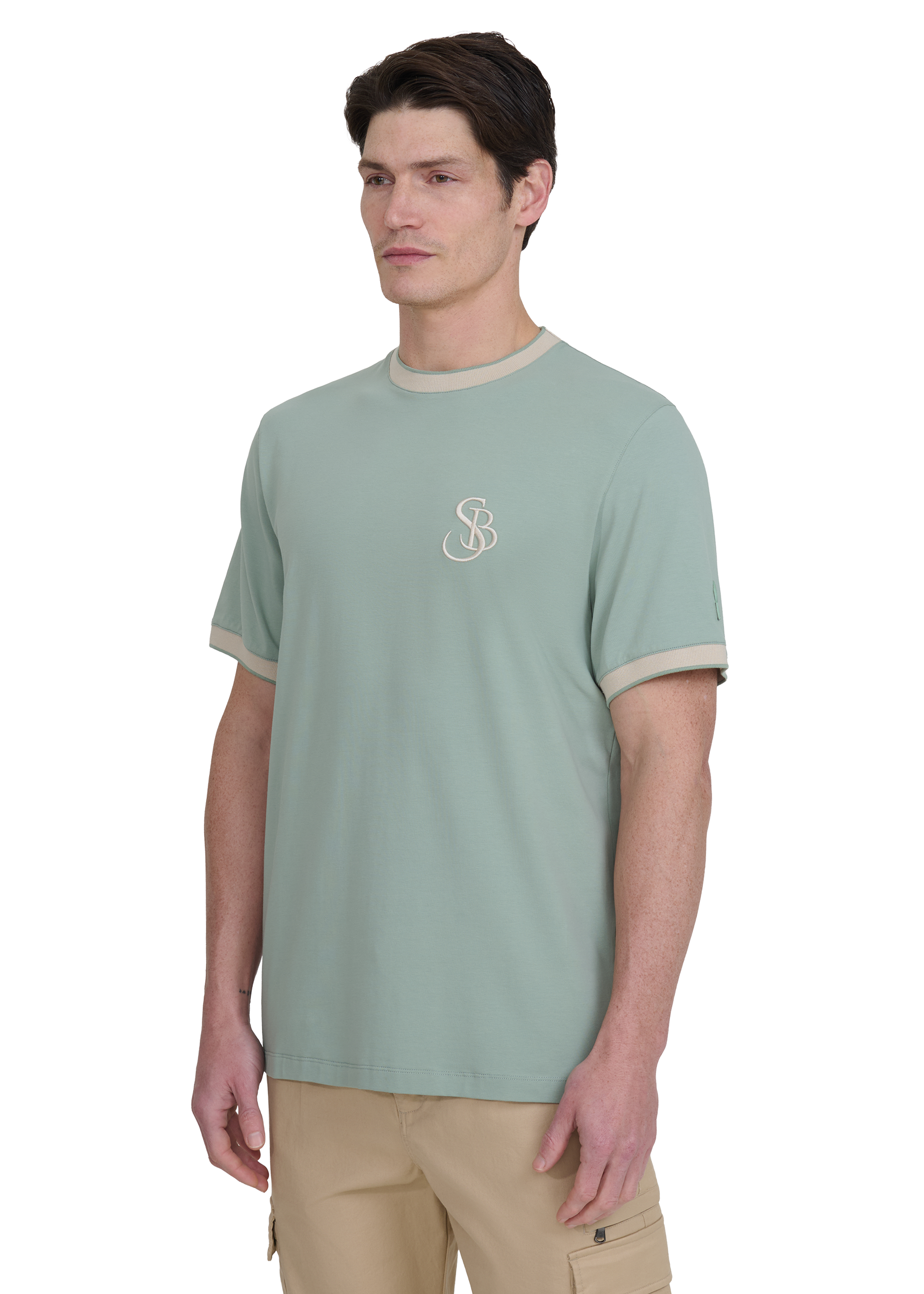 Sandbanks SB Ringer T-Shirt - Sage