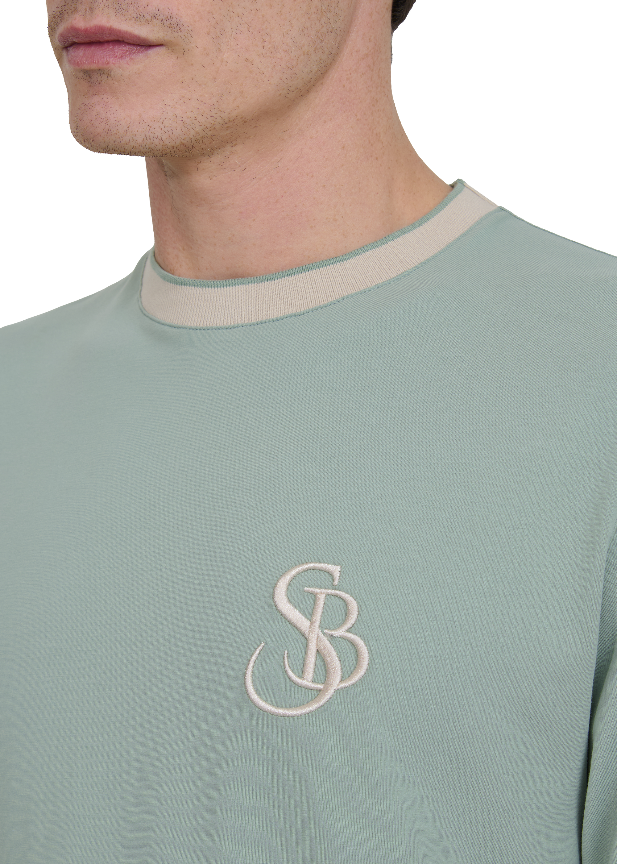 Sandbanks SB Ringer T-Shirt - Sage