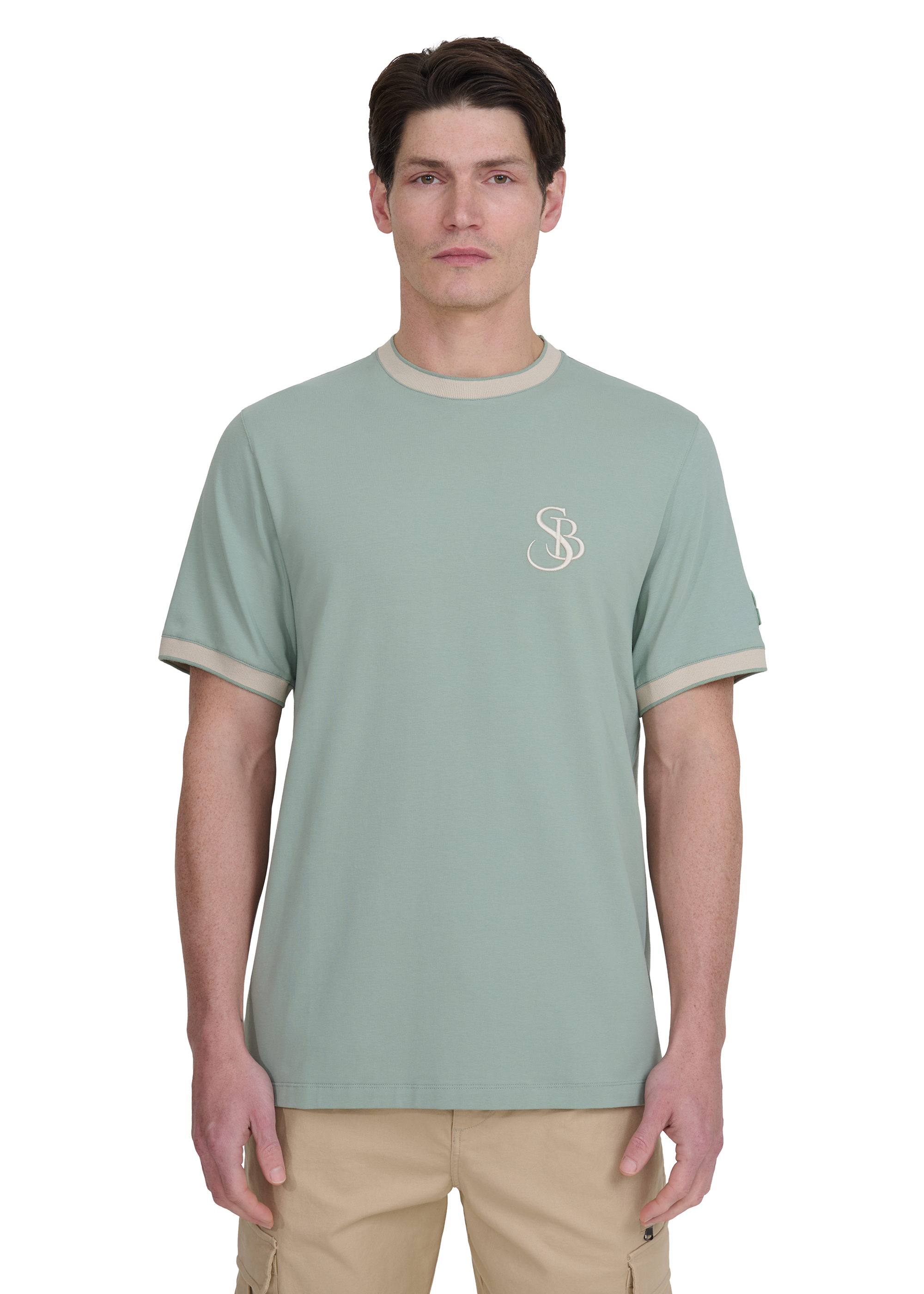 Sandbanks SB Ringer T-Shirt - Sage