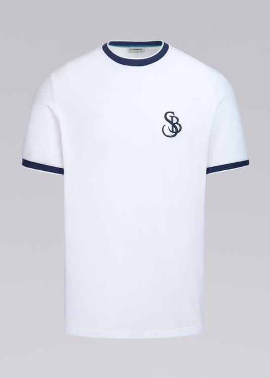 Sandbanks SB Ringer T-Shirt - White