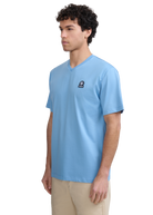 Sandbanks V-Neck Badge Logo T-Shirt - Dusty Blue