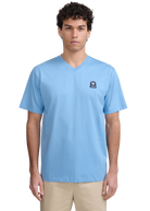 Sandbanks V-Neck Badge Logo T-Shirt - Dusty Blue