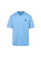 Sandbanks V-Neck Badge Logo T-Shirt - Dusty Blue