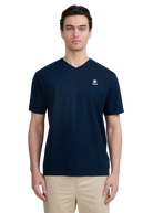 Sandbanks V-Neck Badge Logo T-Shirt - Navy