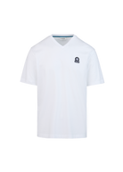 Sandbanks V-Neck Badge Logo T-Shirt - White