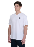 Sandbanks V-Neck Badge Logo T-Shirt - White