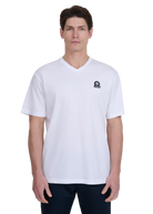Sandbanks V-Neck Badge Logo T-Shirt - White