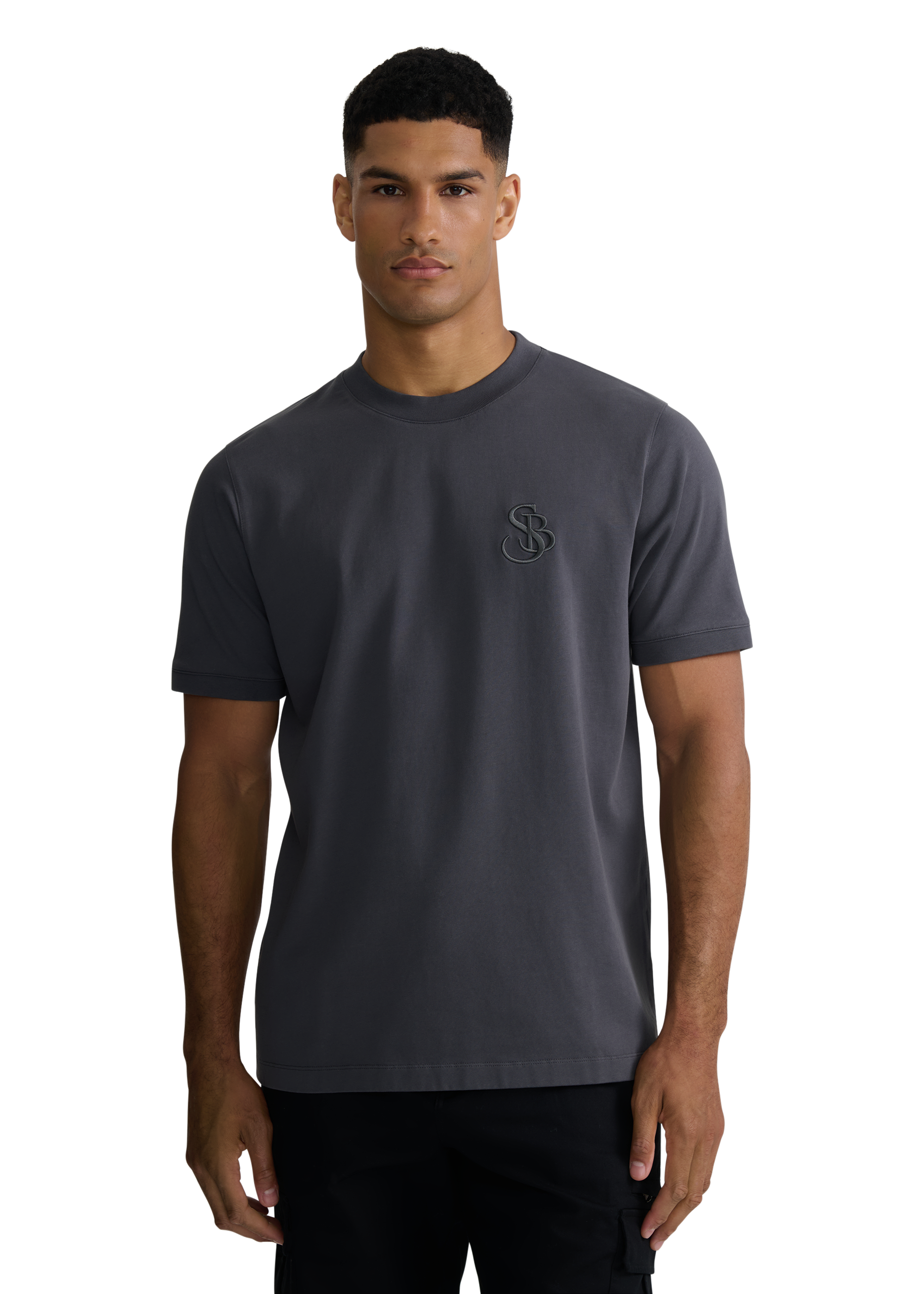 SB Logo Cotton T-Shirt - Anthracite