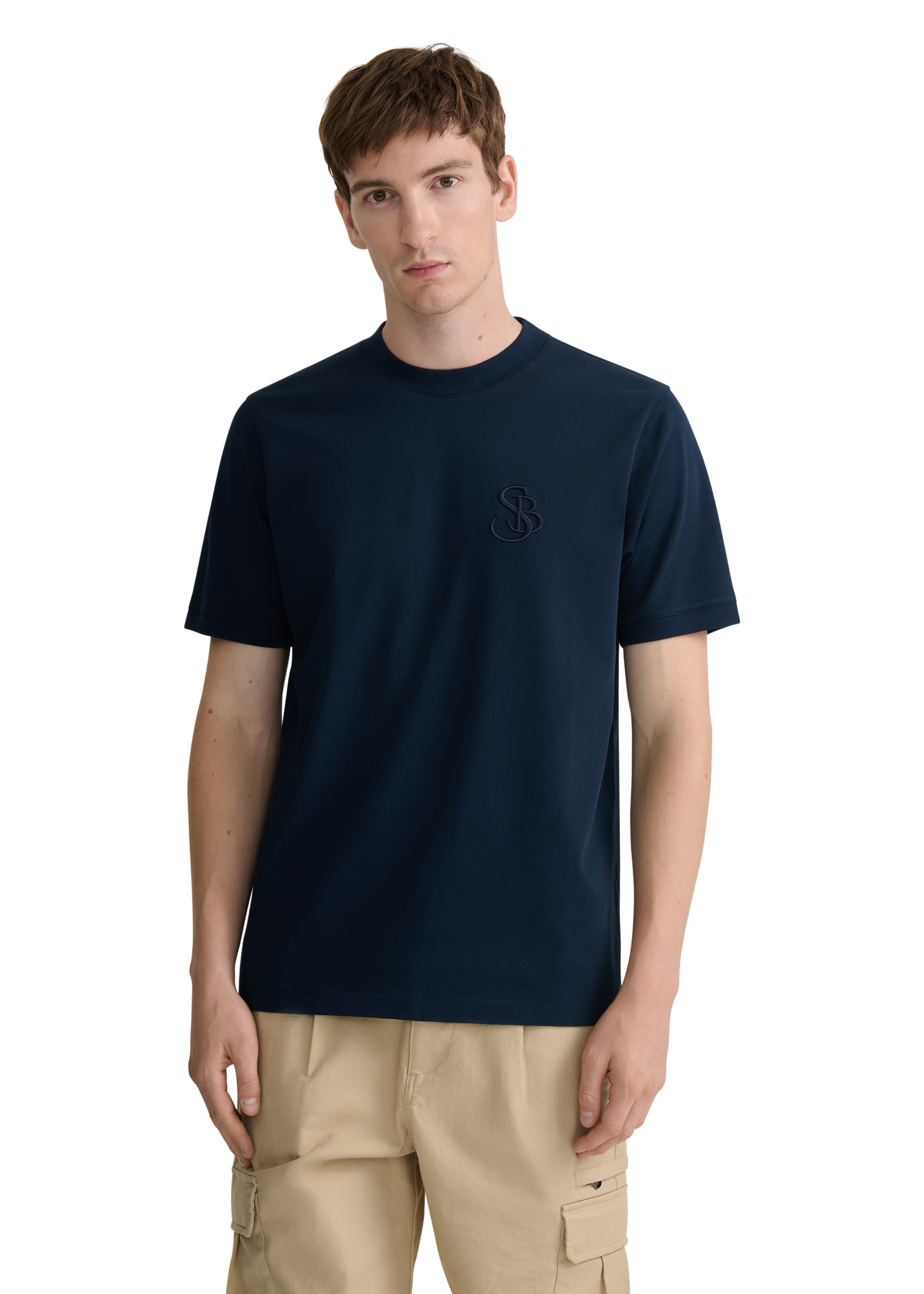 SB Logo Cotton T-Shirt - Navy