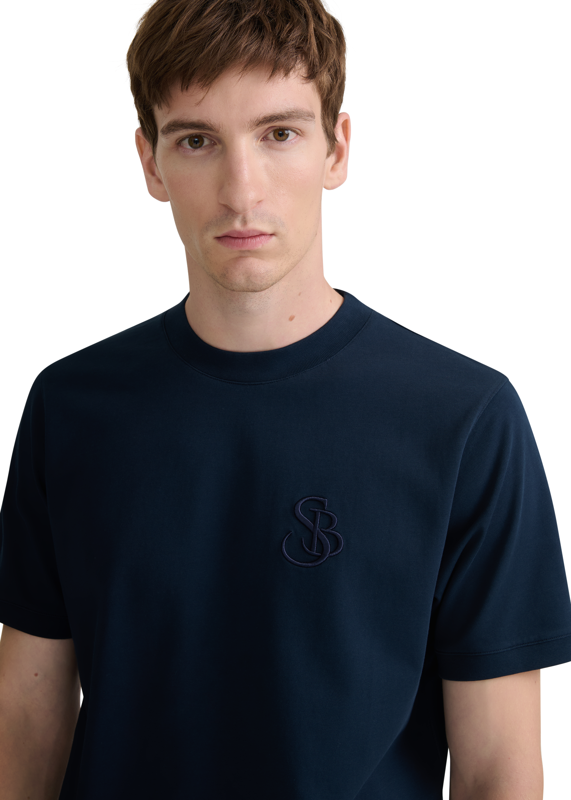 SB Logo Cotton T-Shirt - Navy
