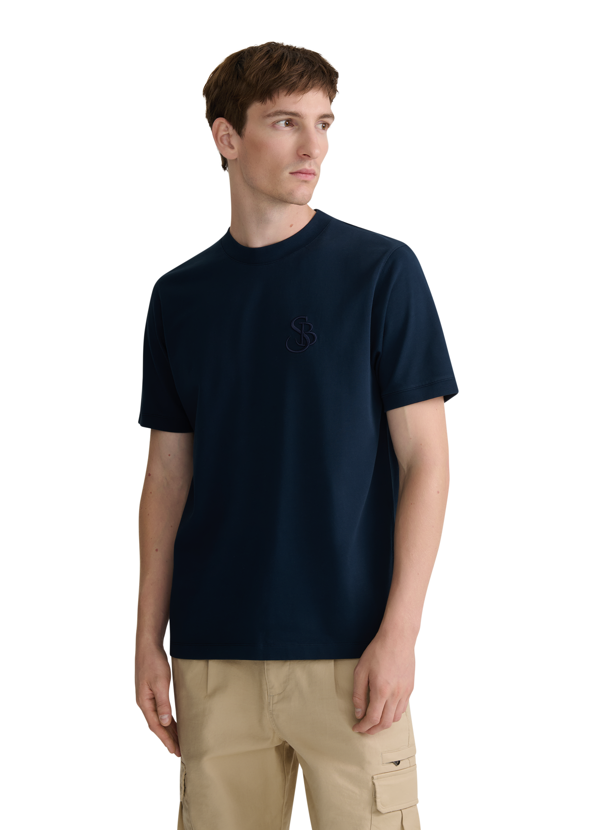 SB Logo Cotton T-Shirt - Navy
