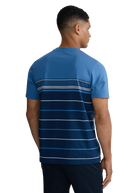 Engineered Multi Stripe Cotton T-Shirt - Teal/Navy