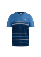 Engineered Multi Stripe Cotton T-Shirt - Teal/Navy