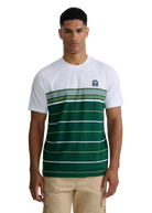 Engineered Multi Stripe Cotton T-Shirt - White/Green