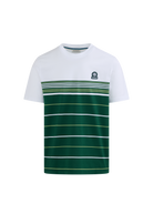 Engineered Multi Stripe Cotton T-Shirt - White/Green