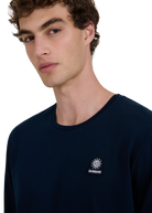 Mercerised Cotton Long Sleeve T-Shirt - Navy