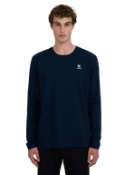 Mercerised Cotton Long Sleeve T-Shirt - Navy