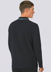 Sandbanks Badge Logo Long Sleeve Polo Shirt - Black - Sandbanks