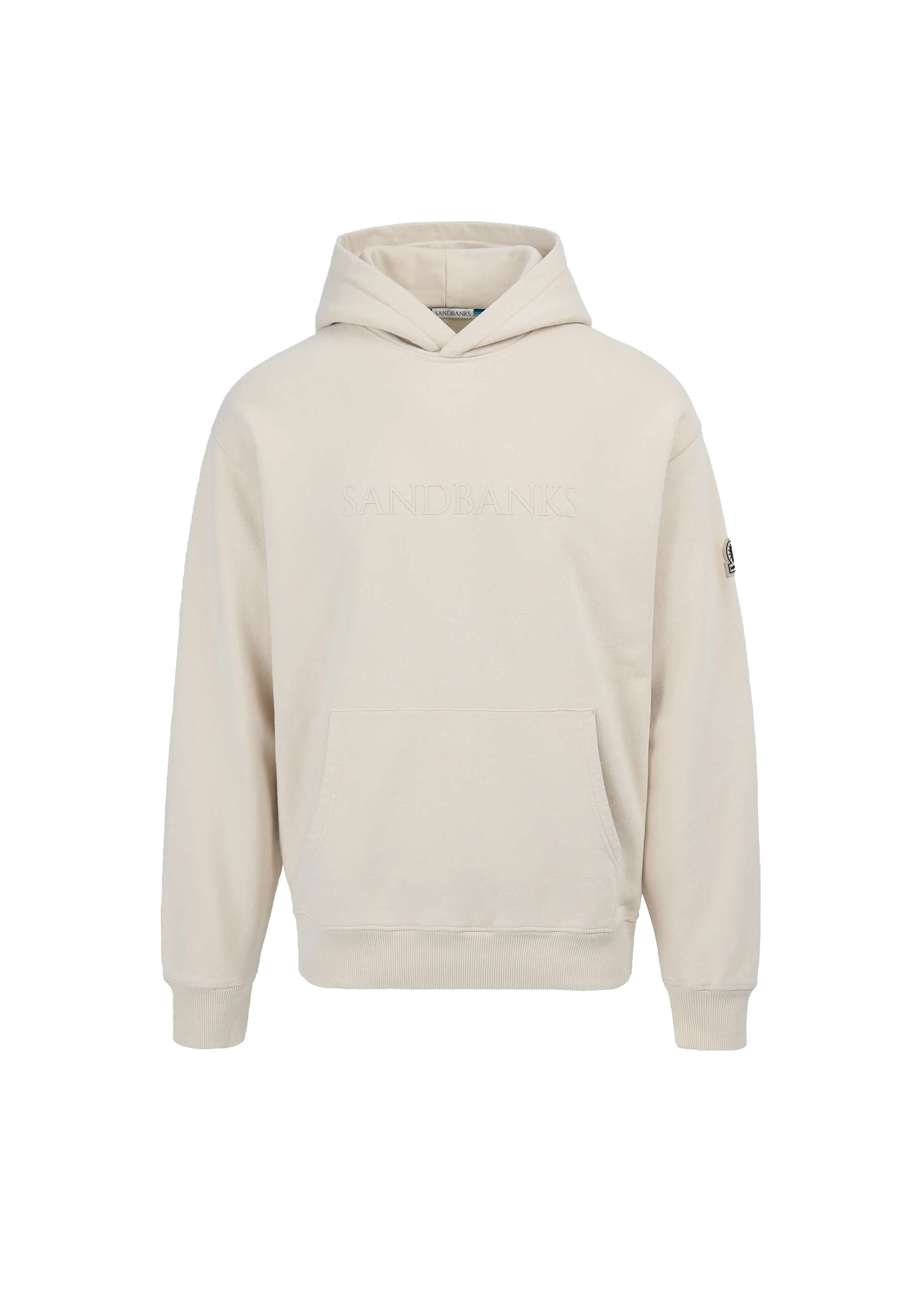 Sandbanks 3D Silicone Logo Hoodie - Stone