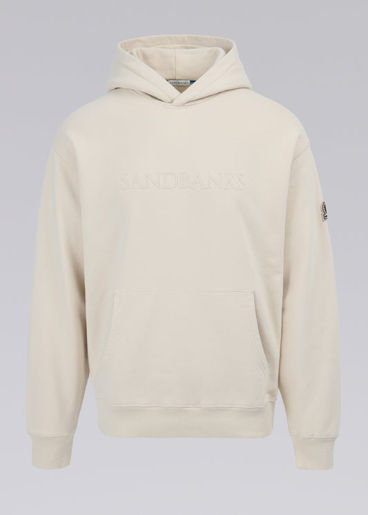 Sandbanks Raised Rubber Logo Hoodie - Stone