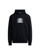 Contrast Fade Logo Print Hoodie - Black