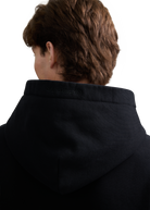 Contrast Fade Logo Print Hoodie - Black