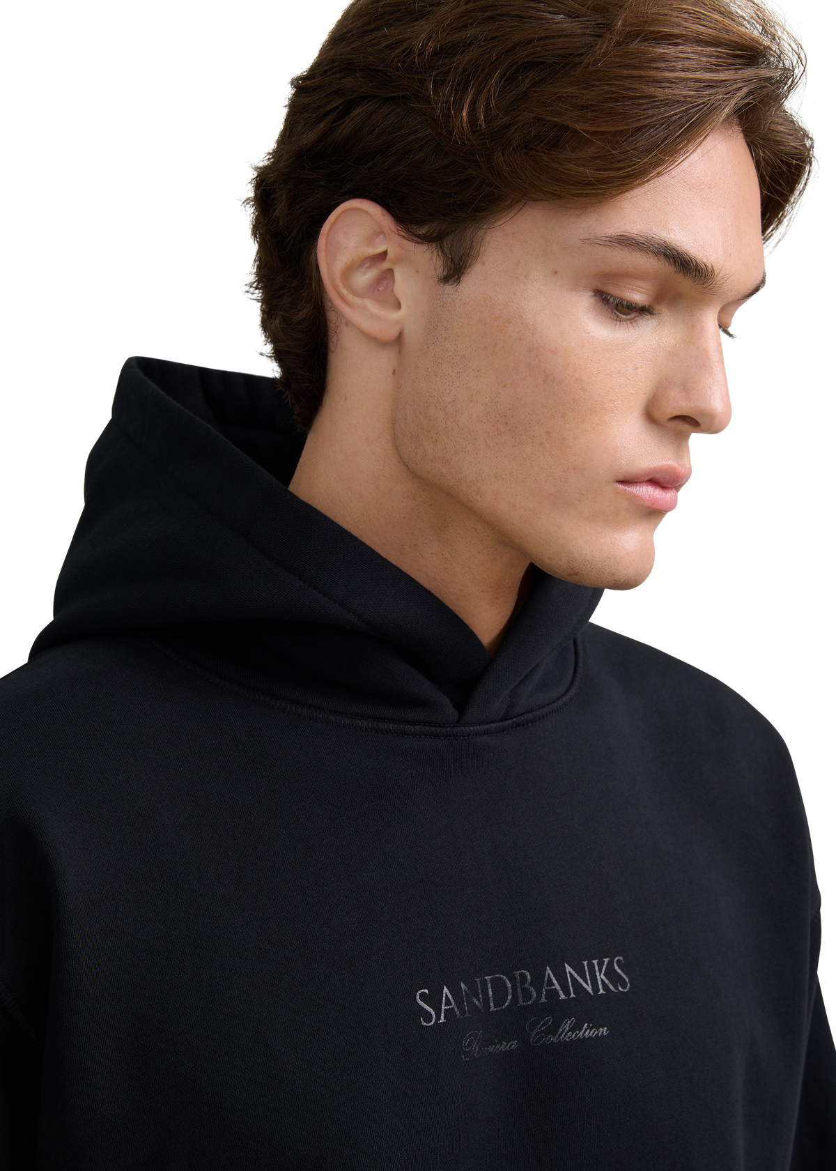 Riviera Collection Logo Print Hoodie - Black