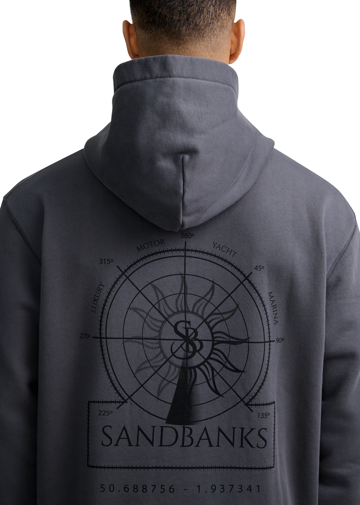Sandbanks Sonar Print Hoodie - Anthracite
