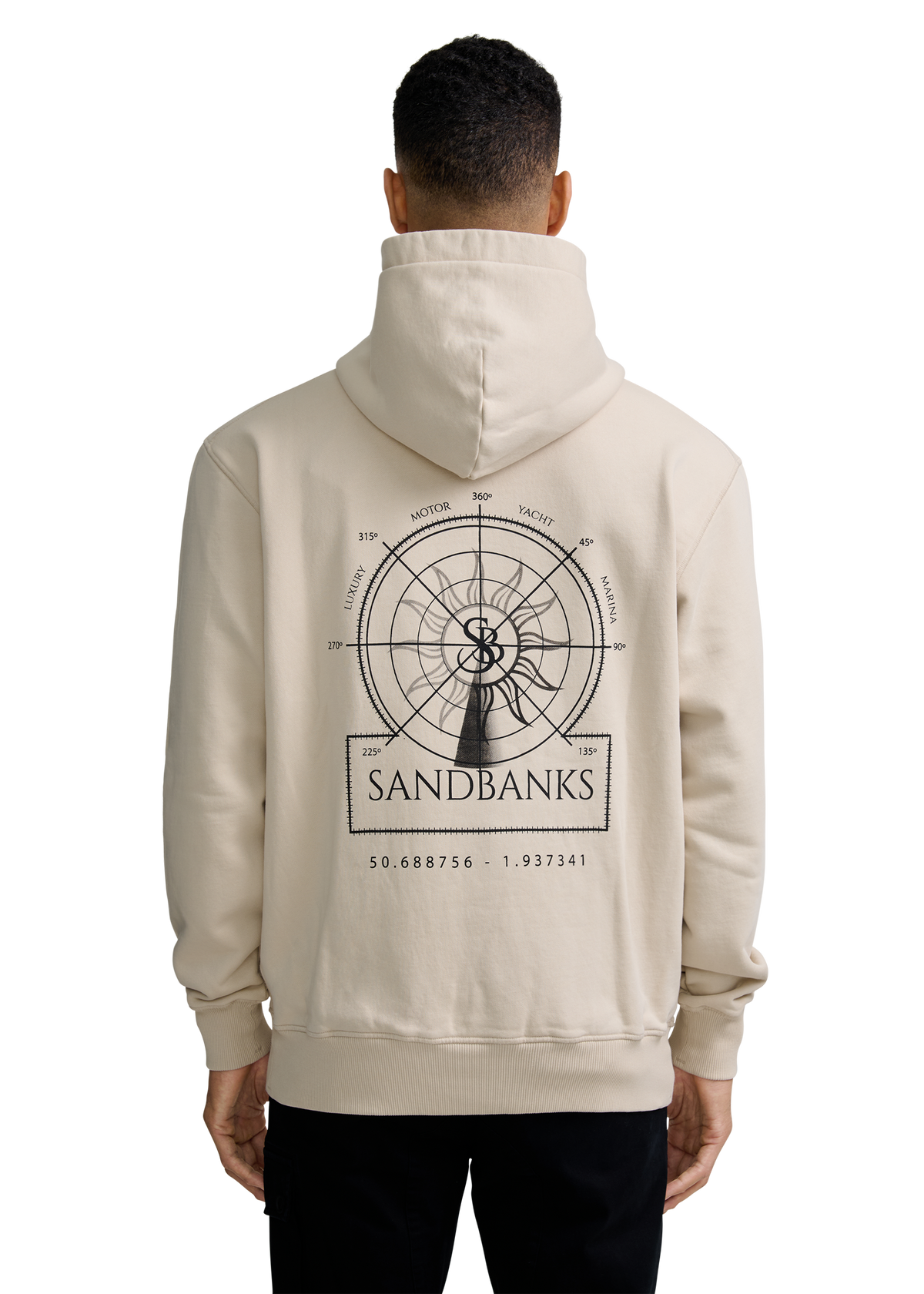 Sandbanks Sonar Print Hoodie - Stone/Black