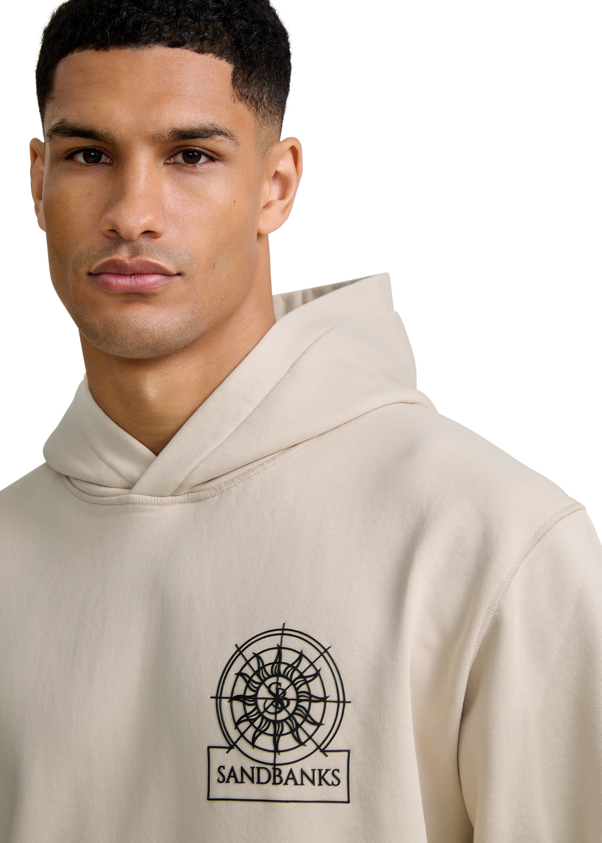 Sandbanks Sonar Print Hoodie - Stone/Black