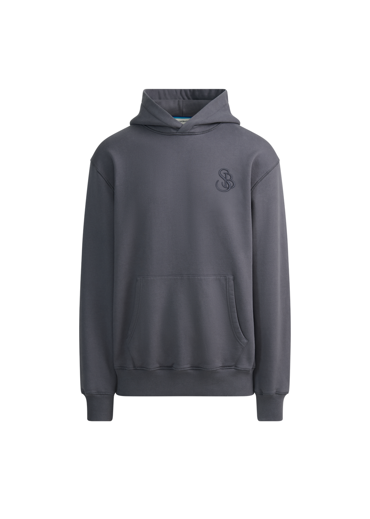 SB Embroidered Cotton Hoodie - Anthracite