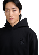 SB Embroidered Cotton Hoodie - Black