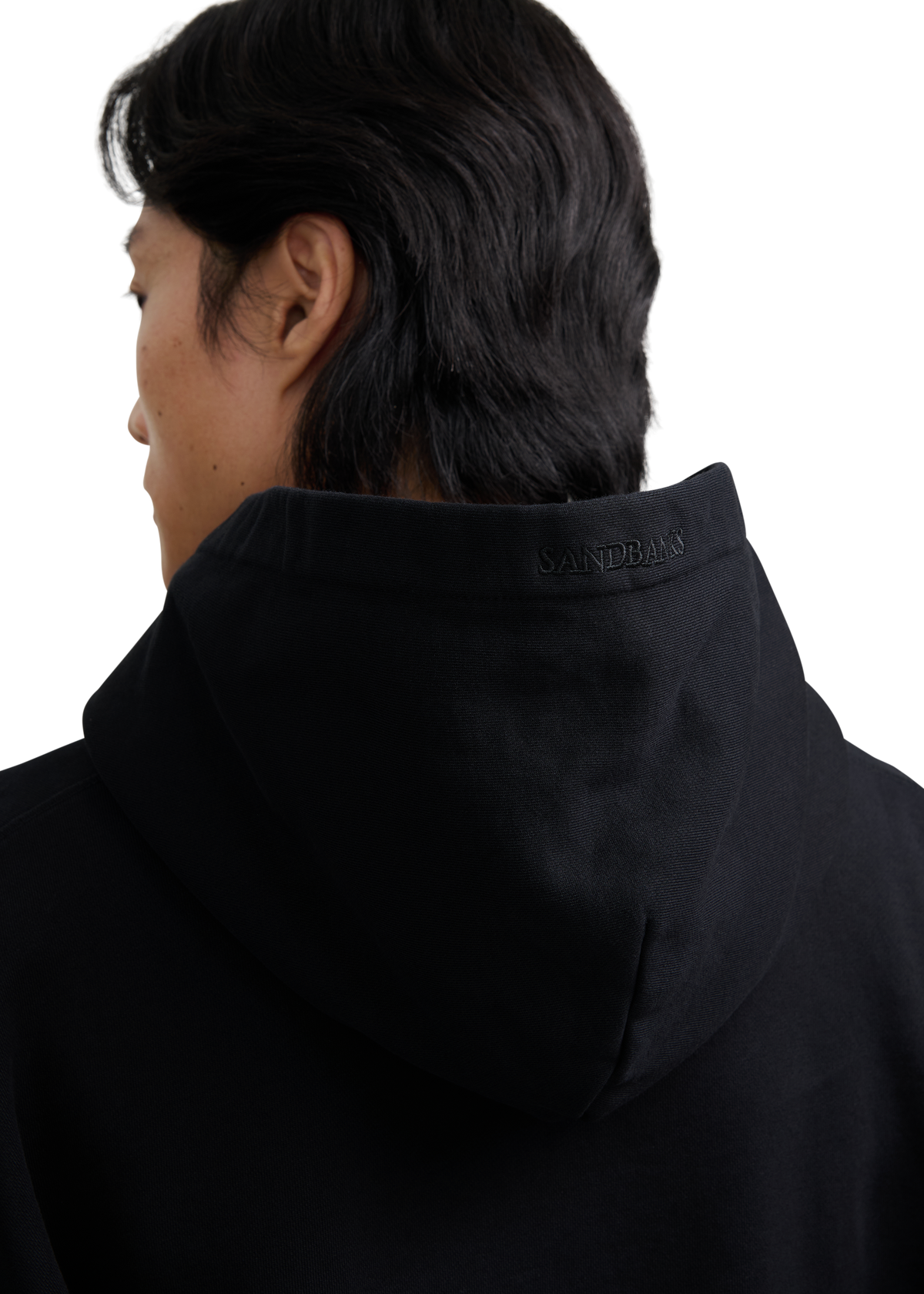 SB Embroidered Cotton Hoodie - Black