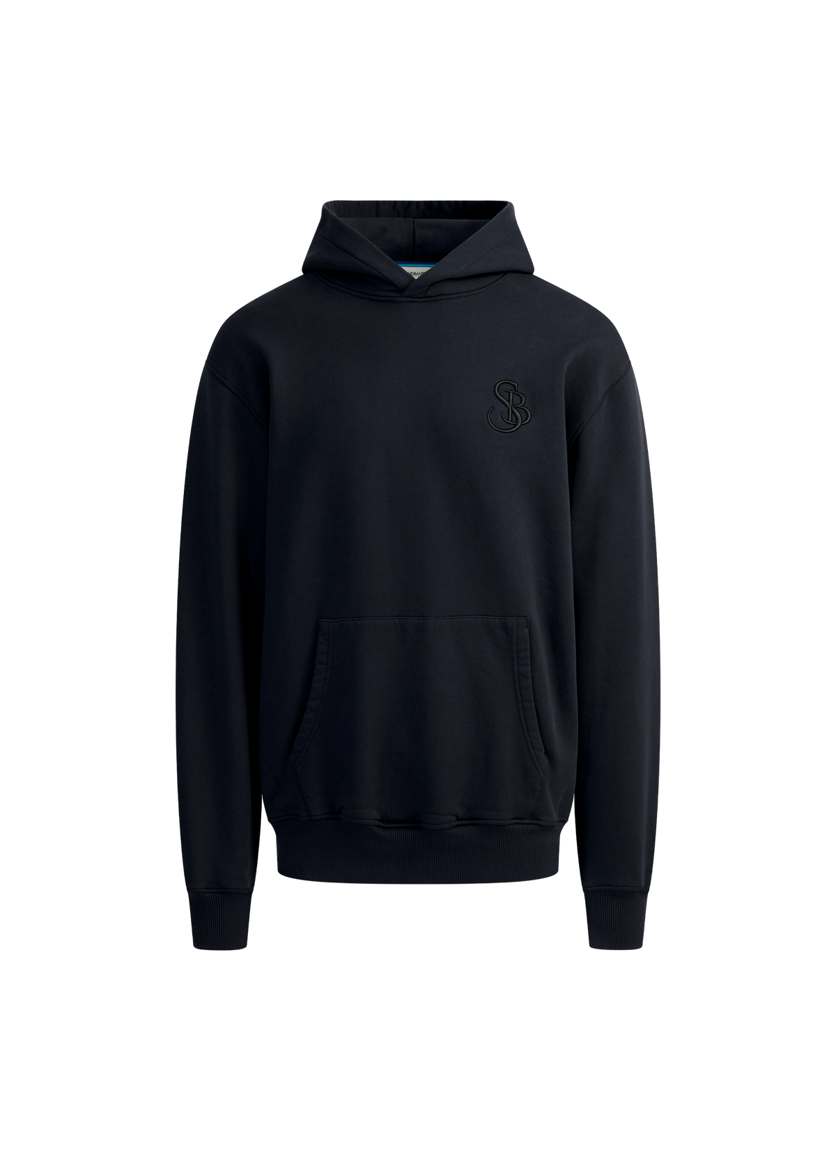 SB Embroidered Cotton Hoodie - Black