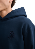 SB Embroidered Cotton Hoodie - Navy