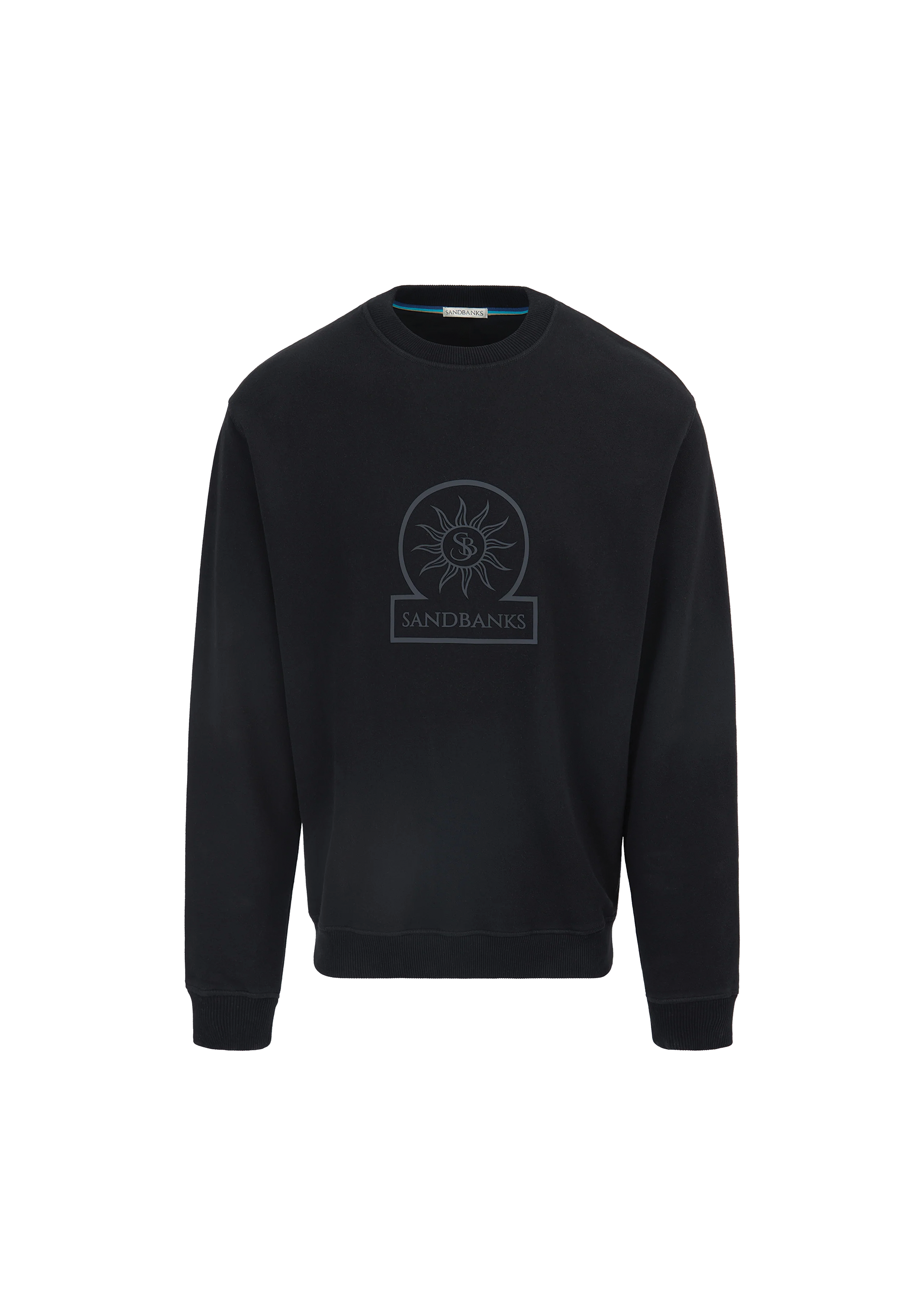 Sandbanks Raised Rubber Logo Sweatshirt - Black
