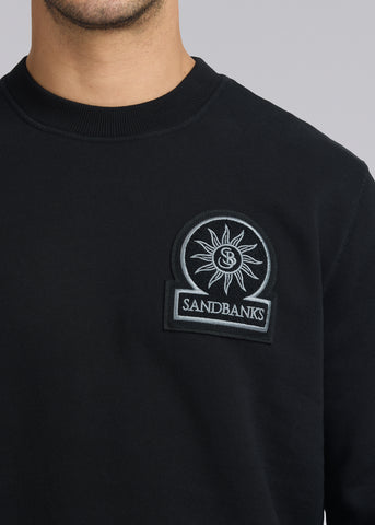 Sandbanks Boucle Badge Sweatshirt - Black