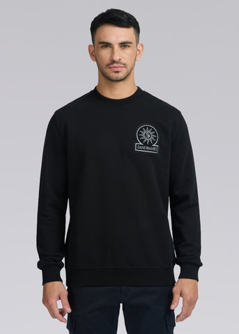 Sandbanks Boucle Badge Sweatshirt - Black