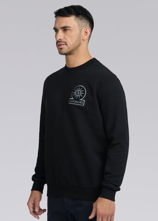 Sandbanks Boucle Badge Sweatshirt - Black